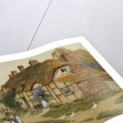 Children Playing Outside a Cottage in a Village by Arthur Claude Strachan