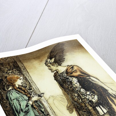 Siegfried meets Gutrune: The Twilight of the Gods by Arthur Rackham