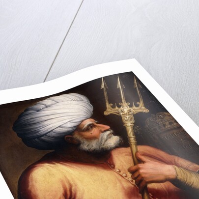 Portrait of Khair el-Din Barbarossa, half-length, holding a Trident by Anonymous