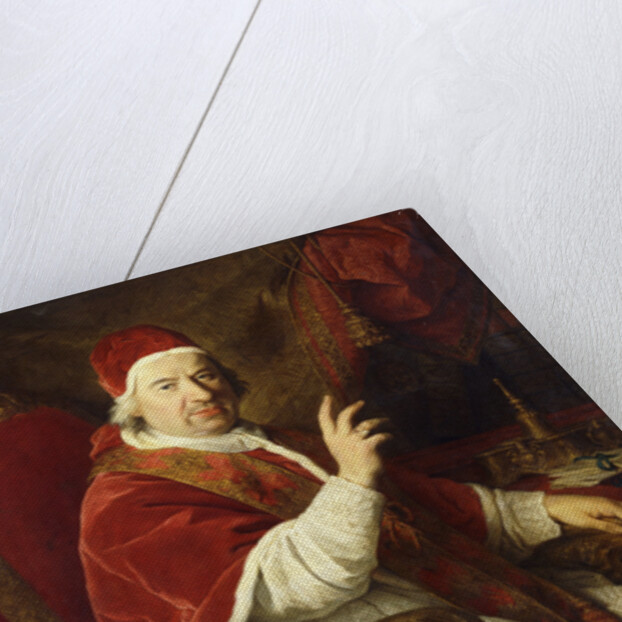Portrait of Pope Benedict XIV, Seated Three-Quarter-Length, His Right Arm Raised in Benediction by Pierre Subleyras