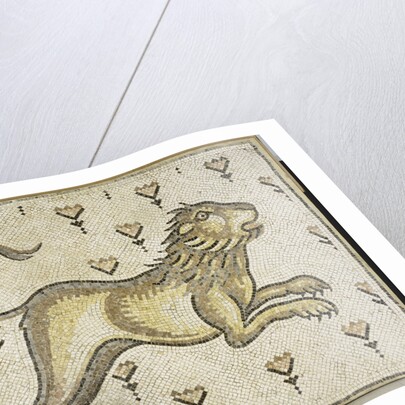 A Byzantine marble mosaic panel depicting a lion in a field of flowers by Anonymous