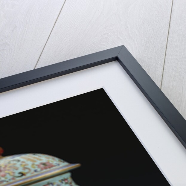 A famille rose turquoise-ground vase and cover by Anonymous