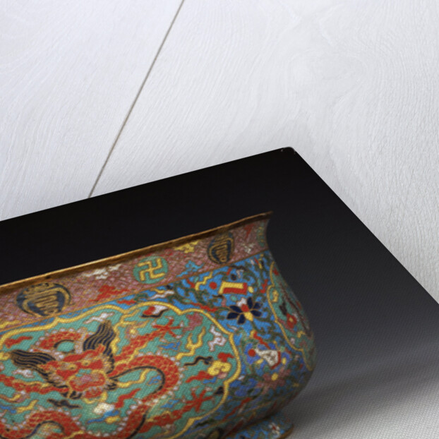 A large Ming cloisonne basin by Anonymous