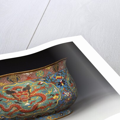 A large Ming cloisonne basin by Anonymous