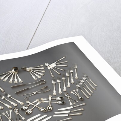 A selection of French (sandwich servers) and English (table service) silver by Anonymous