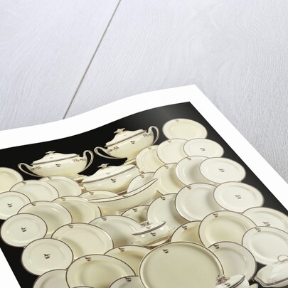 A Wedgwood composite creamware crested part dinner-dervice by Anonymous