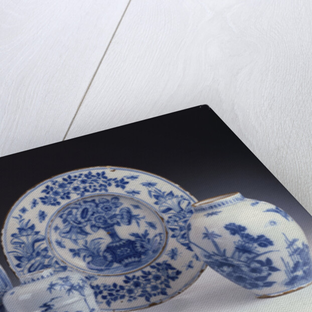 A selection of Frankfurt blue and white ceramics in a Chinese style, circa 1680-1690 by Anonymous