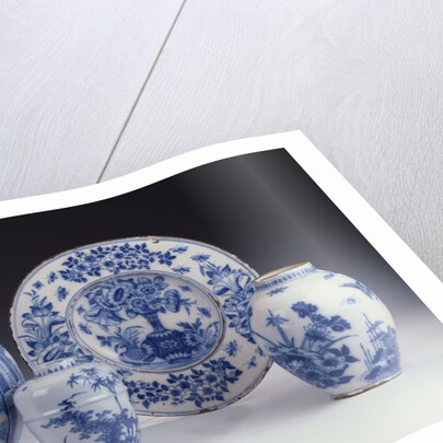 A selection of Frankfurt blue and white ceramics in a Chinese style, circa 1680-1690 by Anonymous