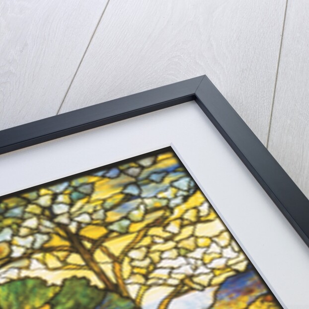 Tiffany Studios leaded glass scenic window by Anonymous