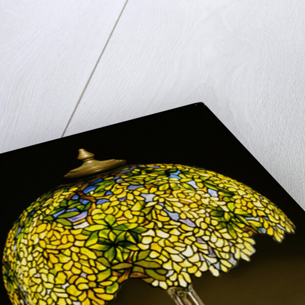 Tiffany Studios 'Laburnum' leaded glass and bronze table lamp by Anonymous