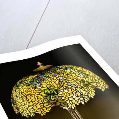 Tiffany Studios 'Laburnum' leaded glass and bronze table lamp by Anonymous
