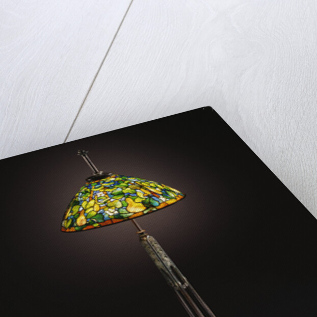 Tiffany Studios 'Gourd' leaded glass and bronze floor lamp by Anonymous