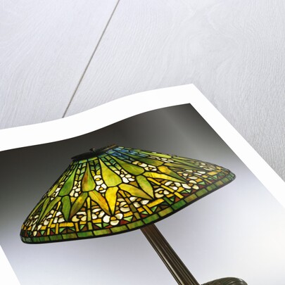 Tiffany Studios 'Arrowroot' leaded glass and bronze table lamp by Anonymous