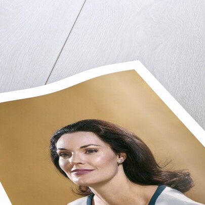 1970s Portrait Smiling Woman With Long Brunette Hair by Anonymous