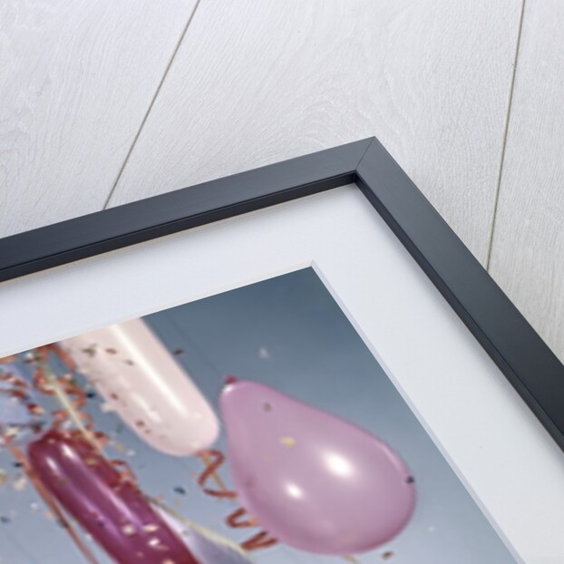 1960 1960s Retro Party New Year Balloons Woman Streamers Dress Happy by Anonymous