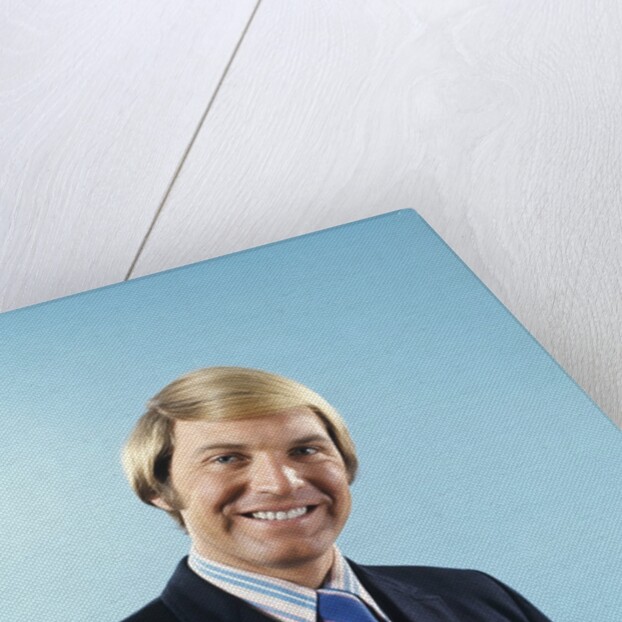 1960s 1970s Portrait Smiling Businessman In Suit And Tie With Bond Hair In Comb Over Style by Anonymous