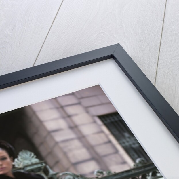 1960s Young Woman Wearing Dark Mink Coat Hat Standing Ornate Wrought Iron Gate Fur Retro by Anonymous