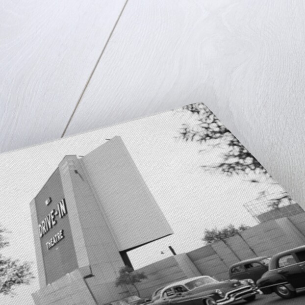 1950s Cars In Traffic Jam Leaving Entering Drive-in Theatre by Anonymous