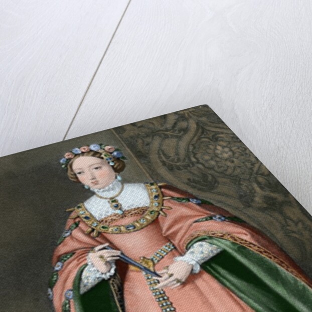 Maria Manuela of Portugal (1527-1545). Colored engraving by Anonymous