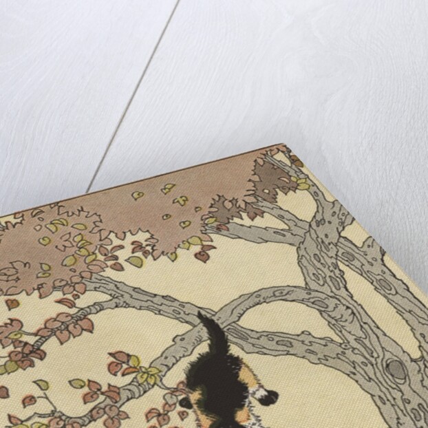 Kitten jumping from tree by Anonymous