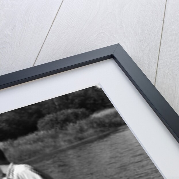1930s Man Father Teenage Boy Son Dog In Row Boat Fishing In Pond by Anonymous