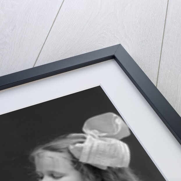 1930s Enthusiastic Little Girl Big Bow Ribbon In Her Hair Singing To Assembled Group Of Dolls Toys And Stuffed Animals by Anonymous