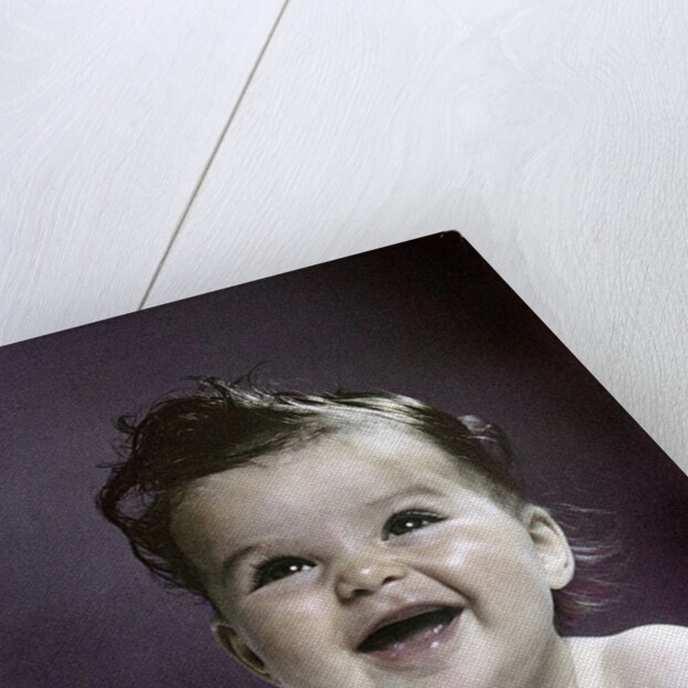1940s 1950s Baby Head Shoulders Smiling Laughing Happy by Anonymous