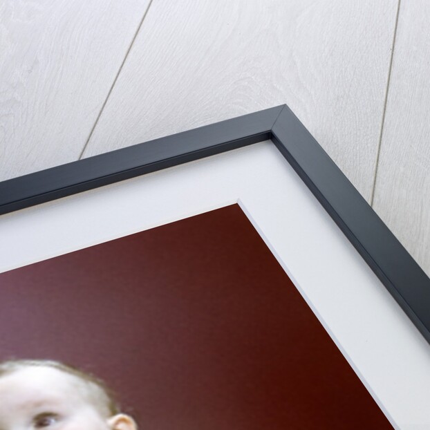 1940s 1950s Baby Diaper Sitting Looking Up Fingers In Mouth by Anonymous