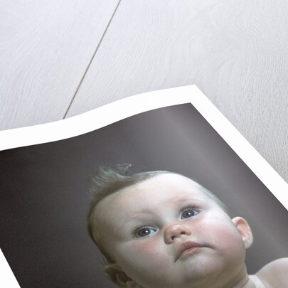 1940s 1950s Portrait Baby Head Shoulders Looking Up by Anonymous