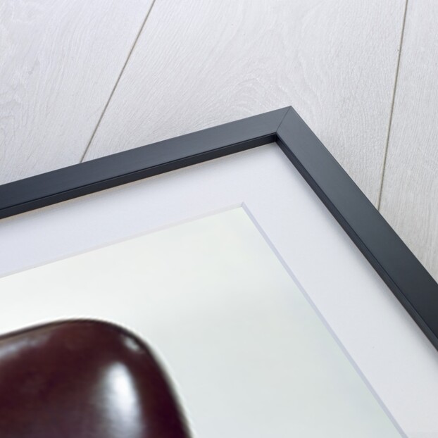 1960s Chubby Baby Sitting In Leather Office Chair Behind Desk Holding Talking On Telephone by Anonymous