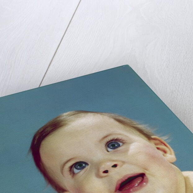 1960s Portrait Happy Smiling Baby Looking Up by Anonymous