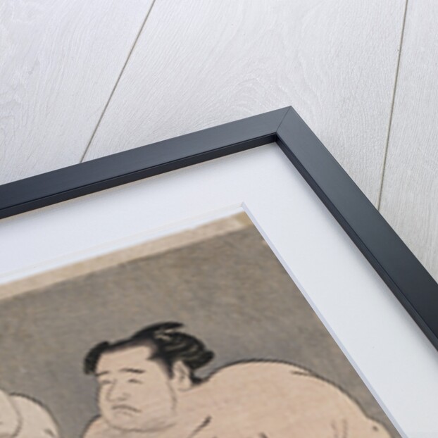 Full-length portraits of the wrestlers Onogawa Kisaburo, on the right and Tanizake Kajinosuke on the left by Katsukawa Shunko