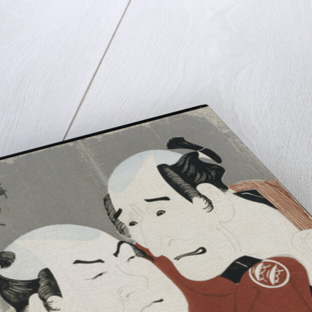 A double half-length portrait of the actors Nakajima Wadaemon as Bodara Chozaemon and Nakamura Konozo in the role of Gon of the Kanagawaya boathouse by Toshusai Sharaku