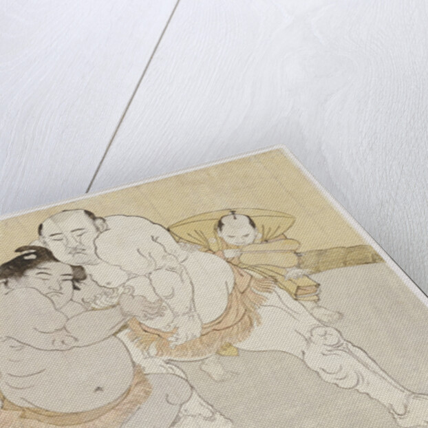 The match between Tanikaze Kajinosuke, the ozeki of the Edo team, and Kimenzan Tanigoro of the Eastern Group by Katsukawa Shunsho