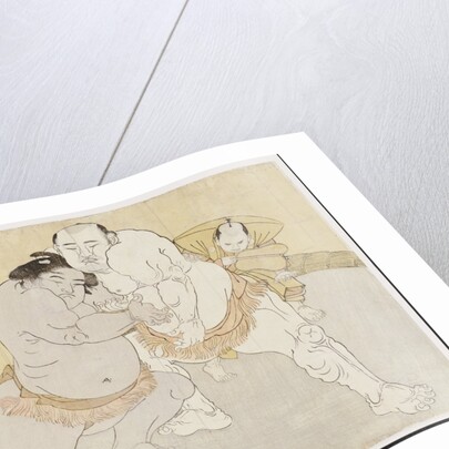 The match between Tanikaze Kajinosuke, the ozeki of the Edo team, and Kimenzan Tanigoro of the Eastern Group by Katsukawa Shunsho