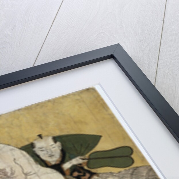 The bout between Kajigahama Rikiemon of the Eastern Group and Sekinoto Hachiroji of the Edo team and the gyoji Kimura Shonosuke by Katsukawa Shunsho