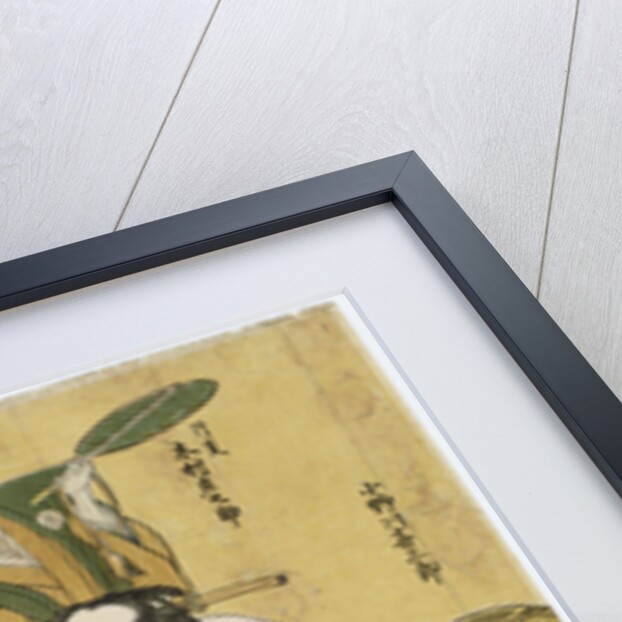 Onogawa Kisaburo and Tanikaze Kajinosuke performing the shikiri in the dohyo, the referee Kimura Shonosuke behind them by Katsukawa Shunsho
