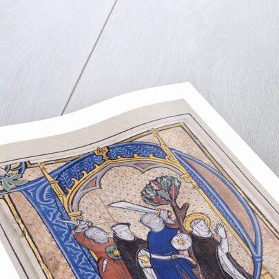 Illuminated initial depicting assassination of St. Peter Martyr by Anonymous