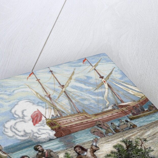 Pedro de Valdivia (ca. 1500- 1553). Spanish conquistador. Landing of Pedro de Valdivia on the coast by Anonymous