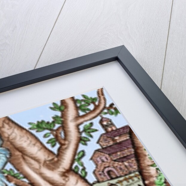 Saint Francis of Assisi (1181/82-1226) recives the Stigmata. Colored engraving by Anonymous