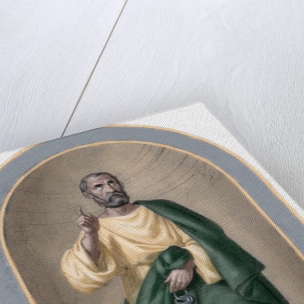Saint Peter (c. 1 B.C.-67 A.C). Apostle of Jesus Christ and first Pope of the Catholic Church. Color by Anonymous