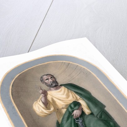 Saint Peter (c. 1 B.C.-67 A.C). Apostle of Jesus Christ and first Pope of the Catholic Church. Color by Anonymous