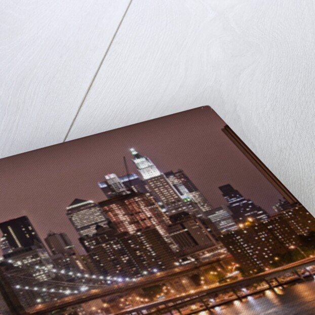Brooklyn Bridge and Manhattan Skyline, New York City by Anonymous