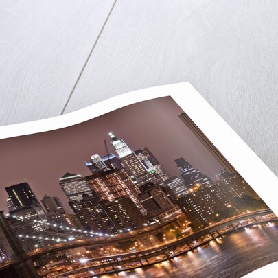 Brooklyn Bridge and Manhattan Skyline, New York City by Anonymous