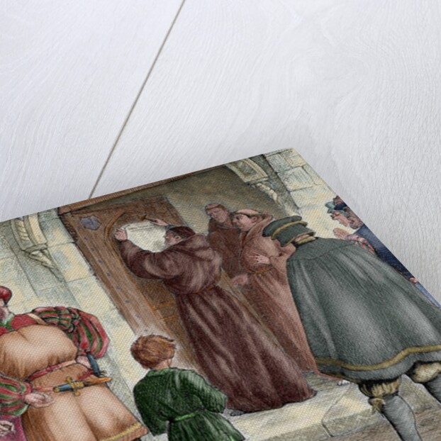 Martin Luther (1483-1546) nailed to the door of the Wittenberg castle church the Ninety-Five Theses by Anonymous