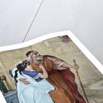 Oedipus and Antigone. Engraving by Anonymous