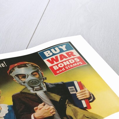 War Bonds Poster, Children in Gas Masks by Anonymous