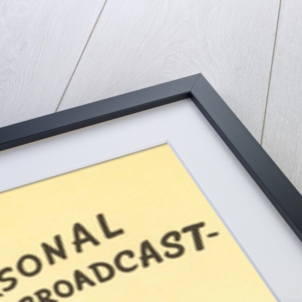 A Personal Broadcast, Radio by Anonymous