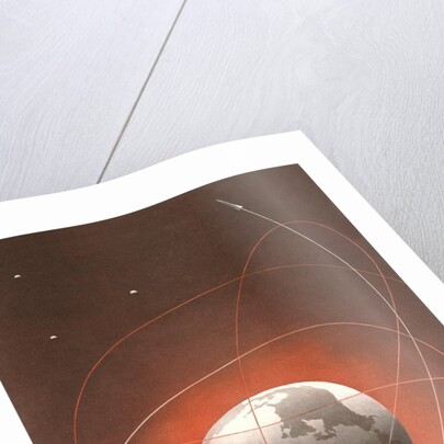 Rocket Paths around Globe by Anonymous