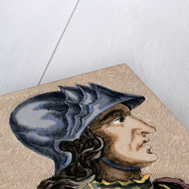 Theodoric II. (died 466). Was the eight of Visigoths from 543 to 466. Engraving. Colored by Anonymous